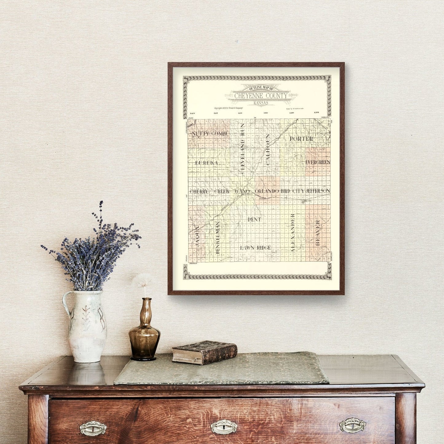 Vintage Map of Cheyenne County, Kansas, 1928