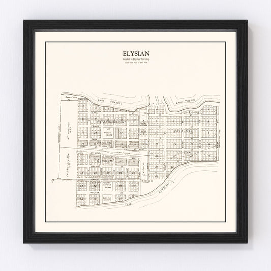 Vintage map of Elysian, Minnesota, 1928