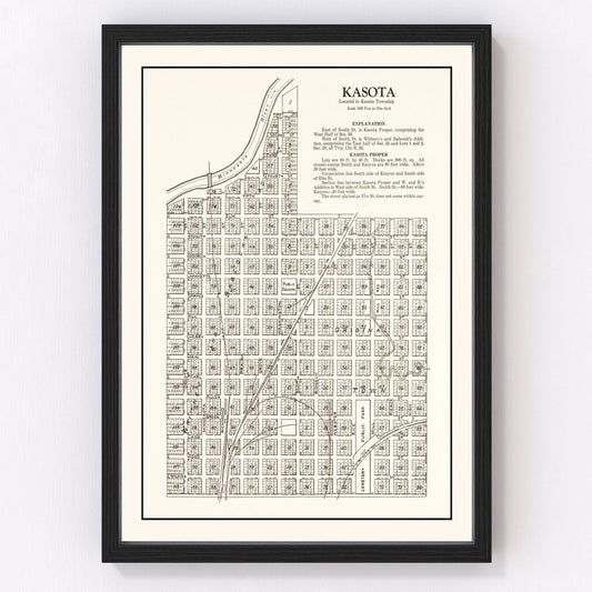 Vintage map of Kasota, Minnesota, 1928