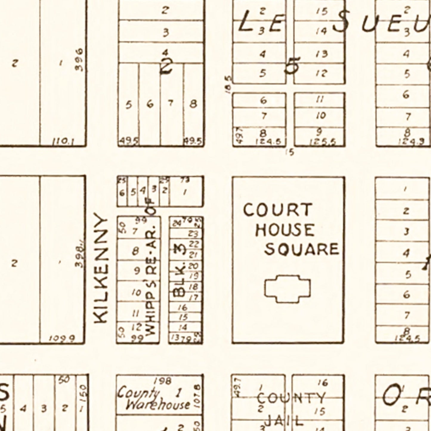 Vintage Map of Le Sueur Center, Minnesota, 1928