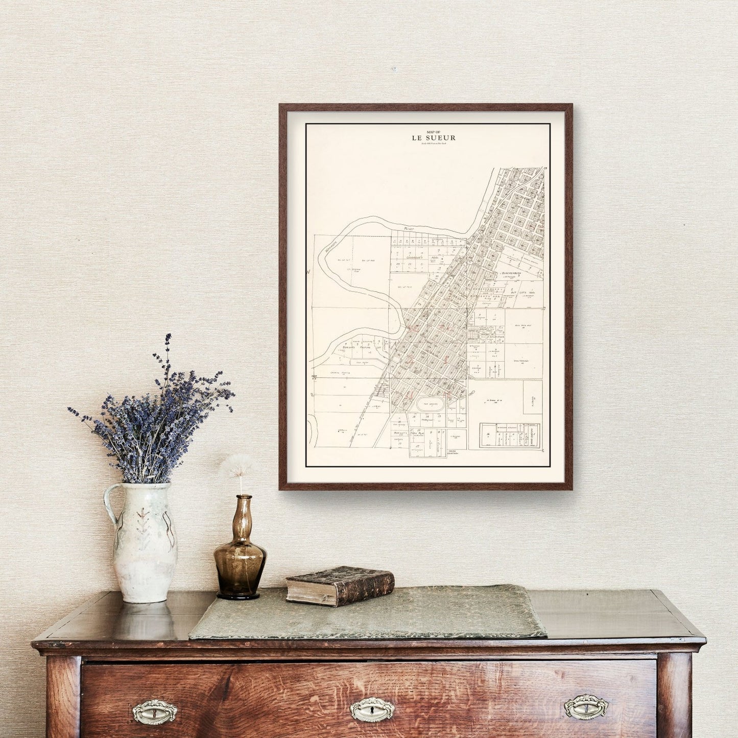 Vintage Map of Le Sueur, Minnesota, 1928