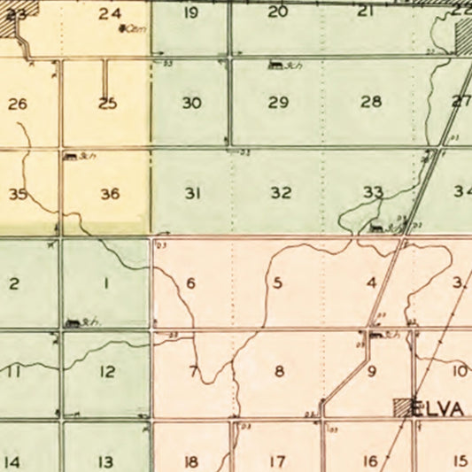 Vintage Map of De Kalb County, Illinois, 1929