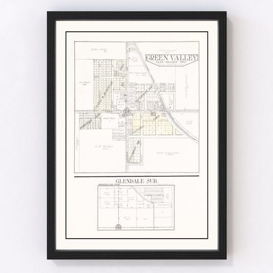 vintage map of Green Valley, Illinois, 1929