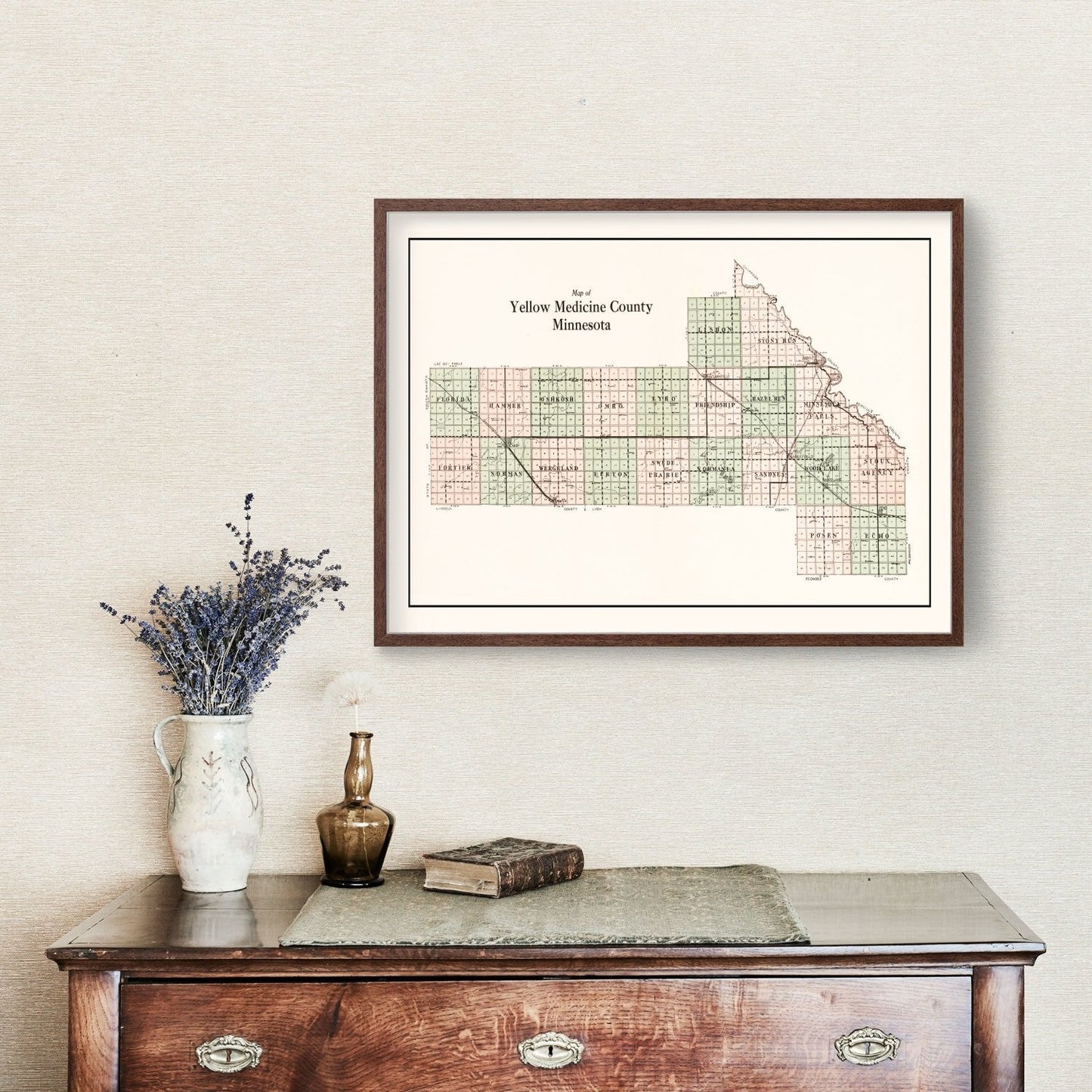 Vintage Map of Yellow Medicine County, Minnesota, 1929