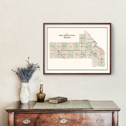 Vintage Map of Yellow Medicine County, Minnesota, 1929