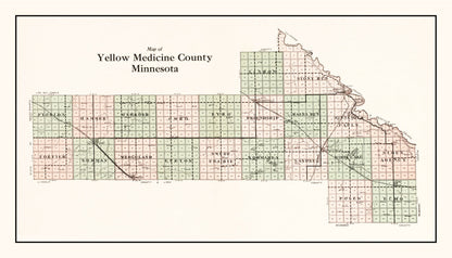 Vintage Map of Yellow Medicine County, Minnesota, 1929