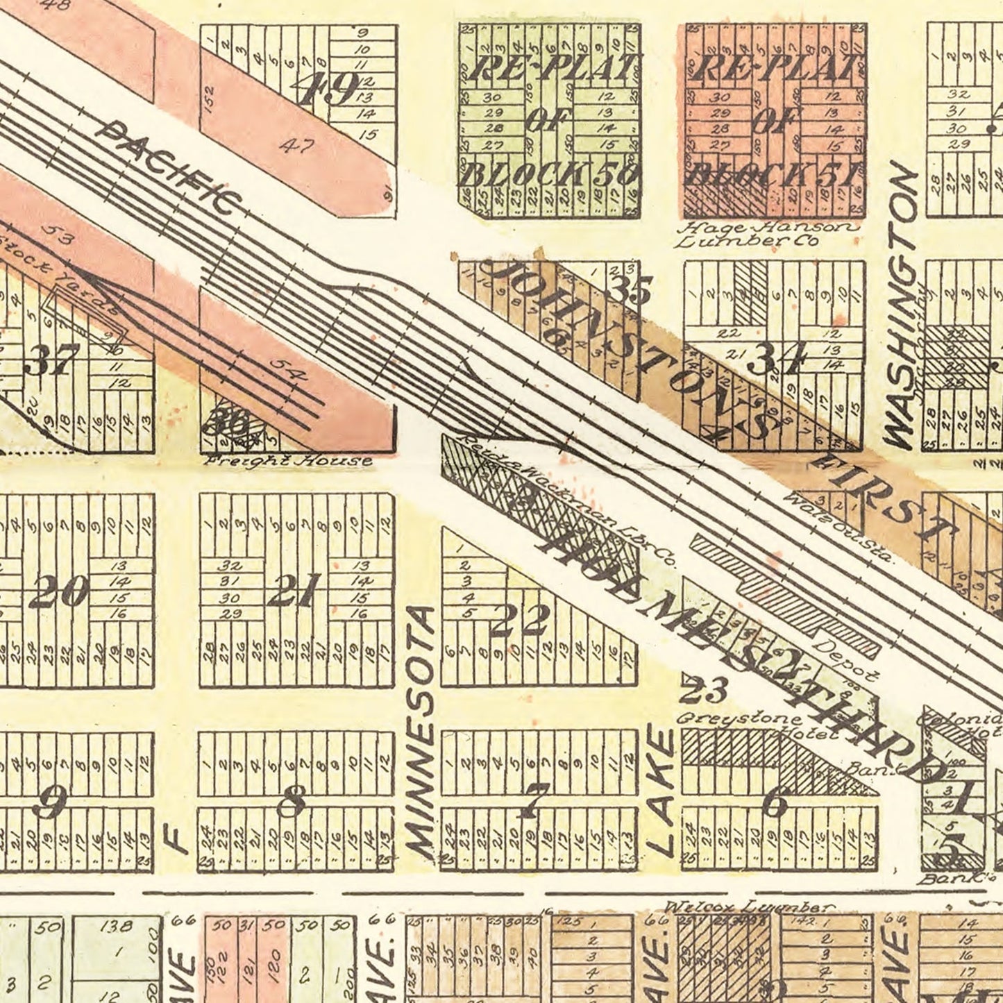Vintage Map of Detroit Lakes, Minnesota 1929