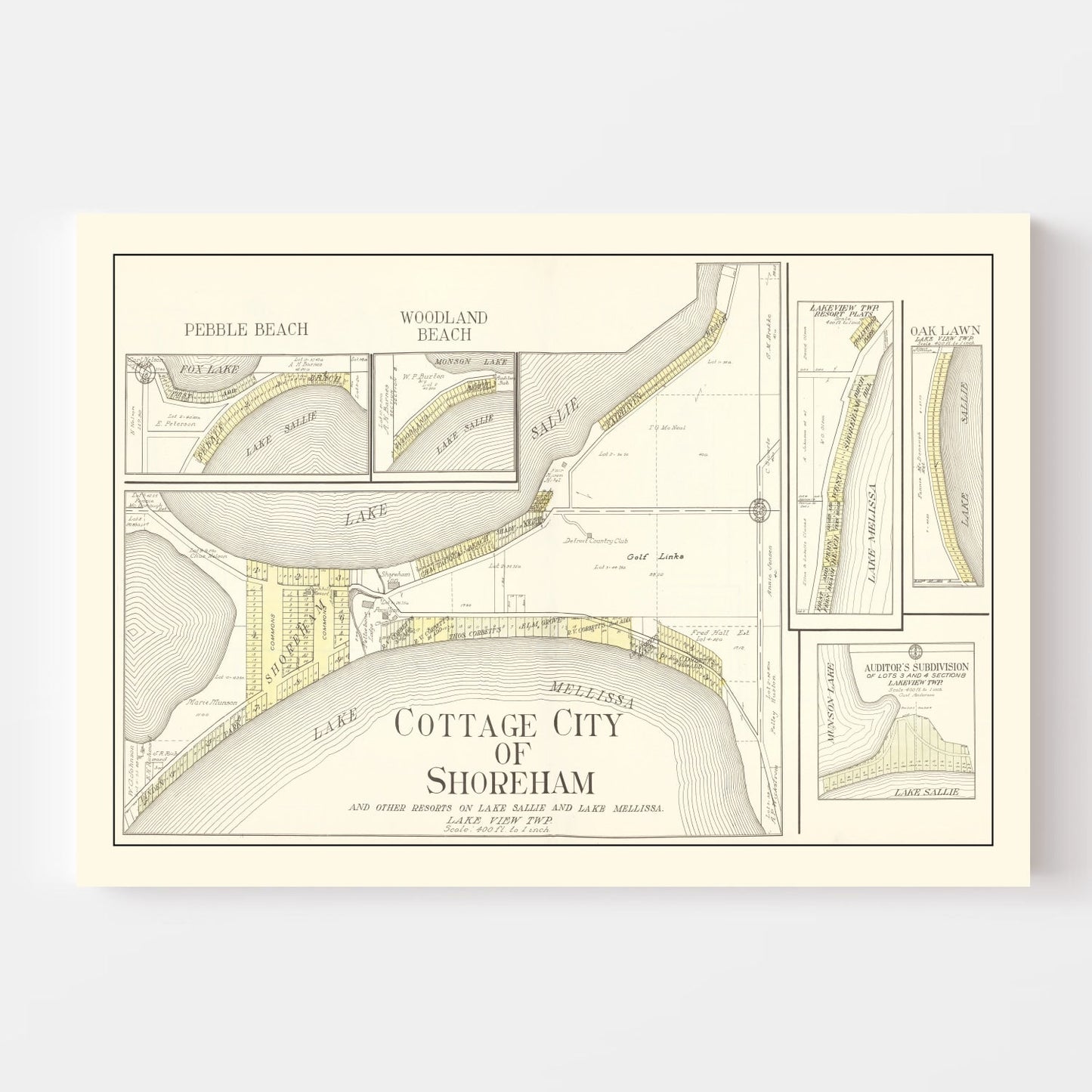 Vintage Map of Shoreham, Minnesota, 1929
