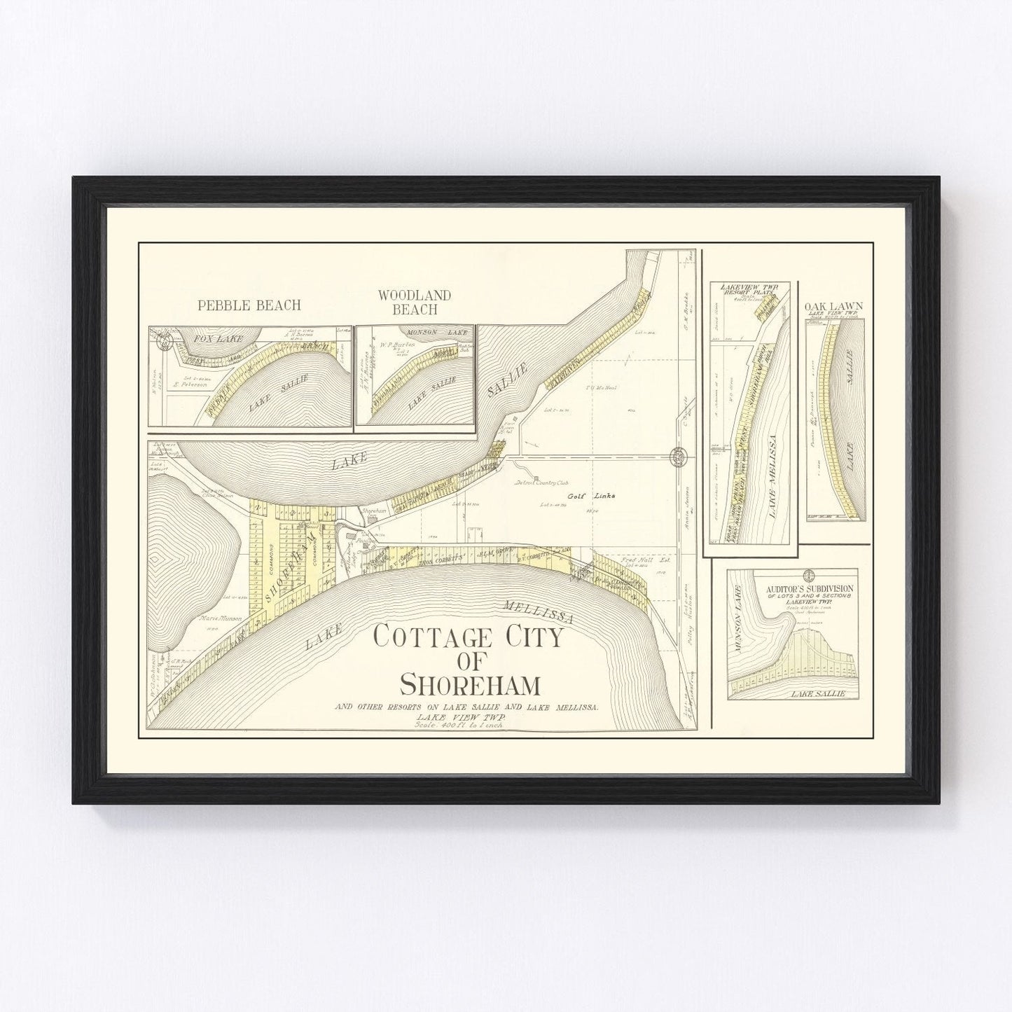 vintage map of Shoreham, Minnesota, 1929