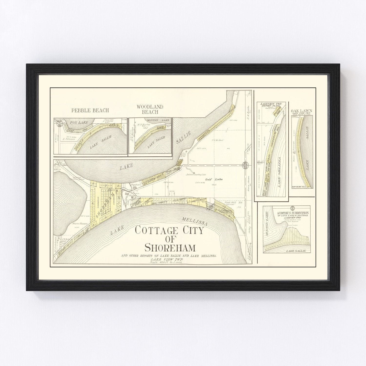 vintage map of Shoreham, Minnesota, 1929