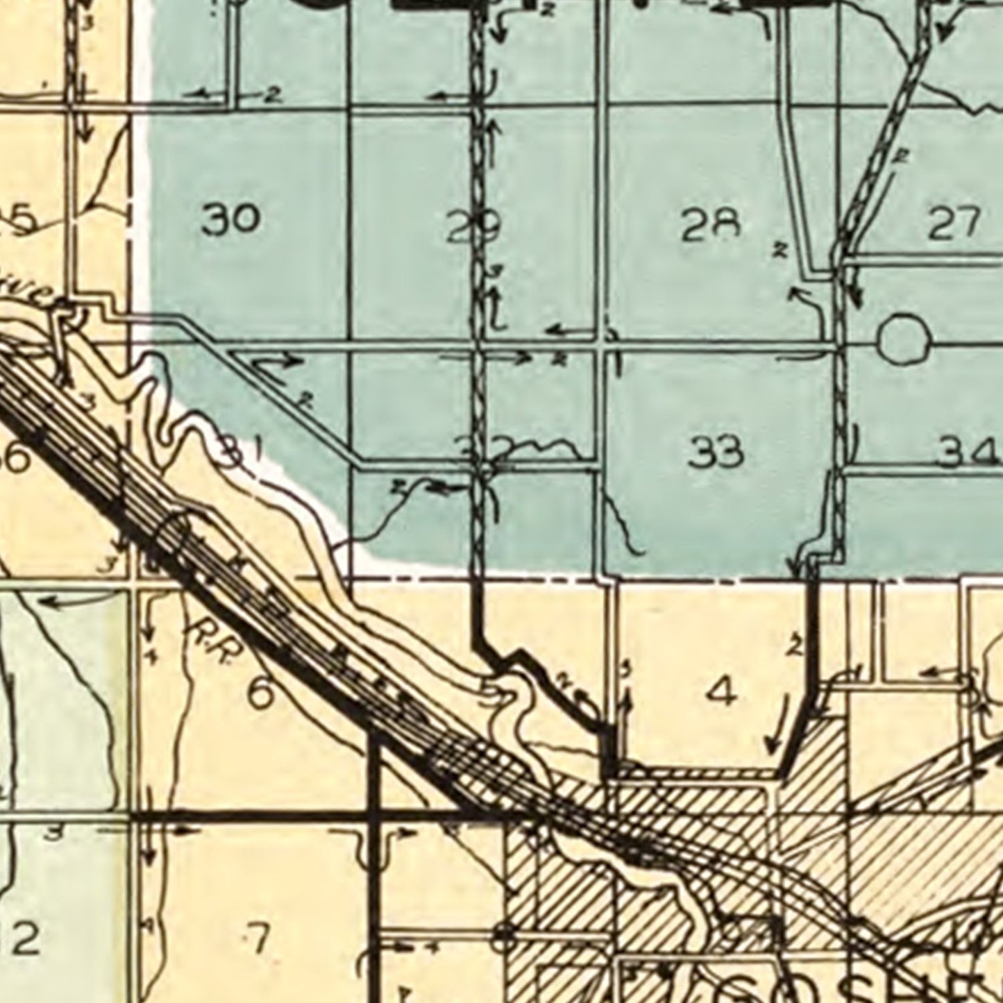 Vintage Map of Elkhart County, Indiana 1929