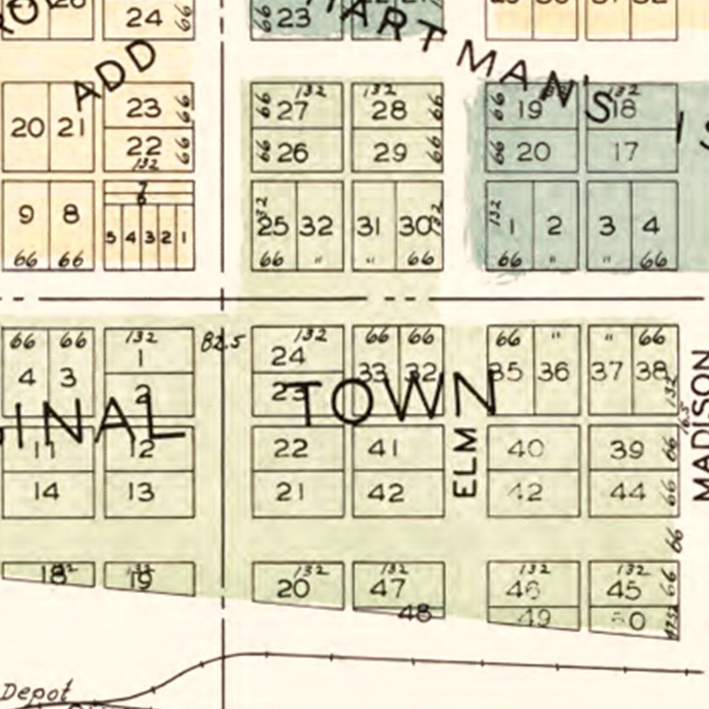 Vintage Map of Nappanee, Indiana, 1929