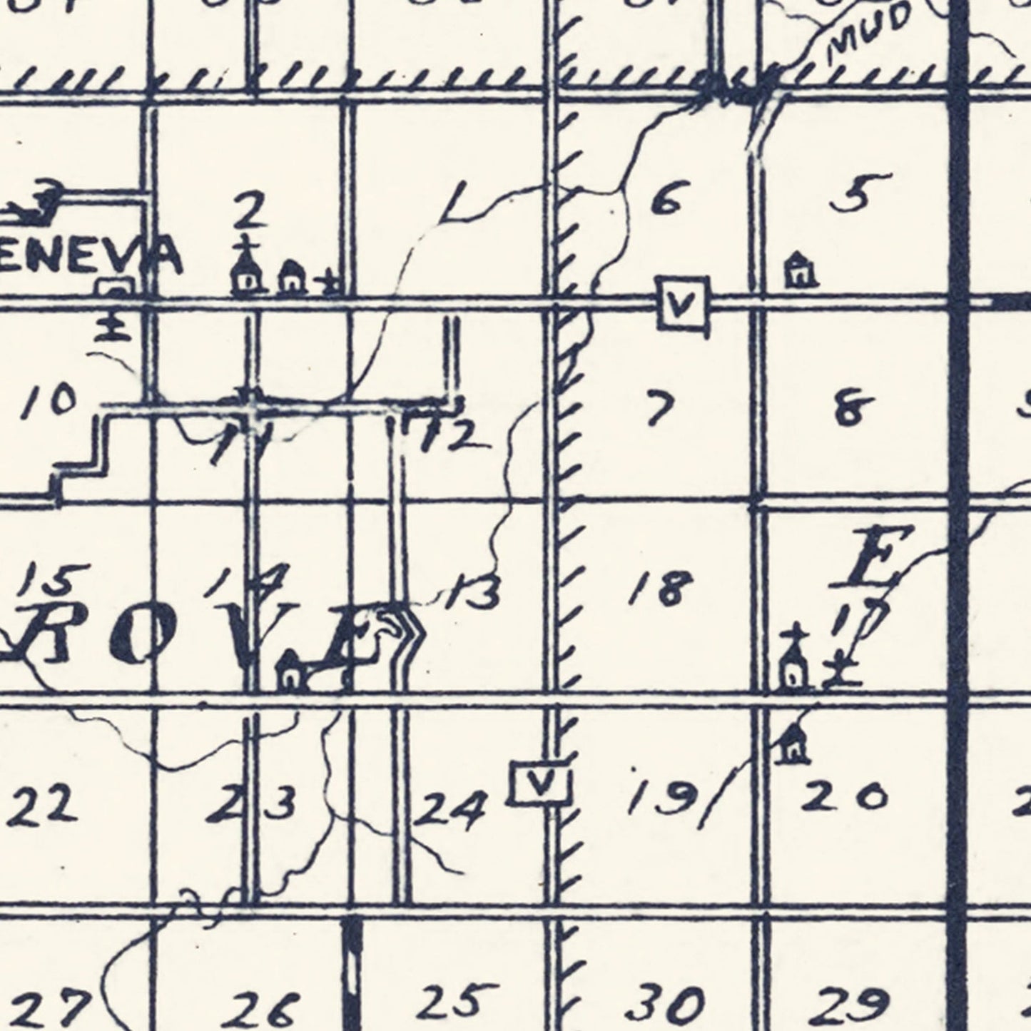 Vintage Map of Benton County, Iowa, 1930