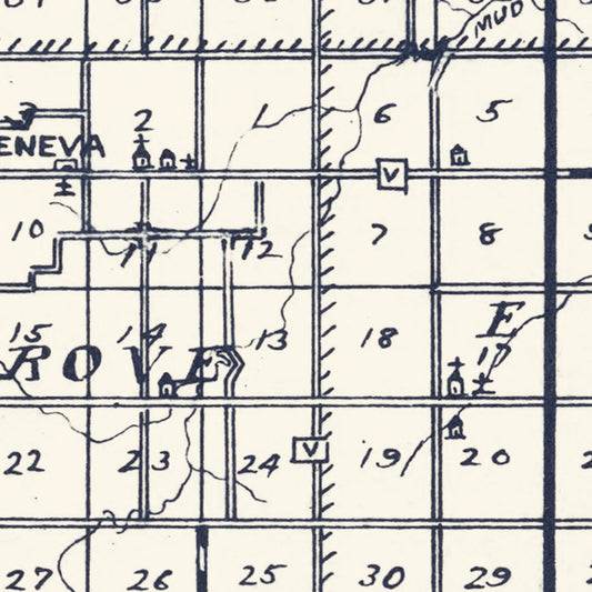 Vintage Map of Benton County, Iowa, 1930