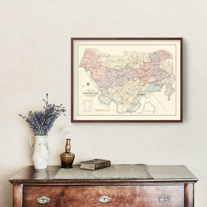 Vintage Map of Dorchester, Massachusetts, 1933