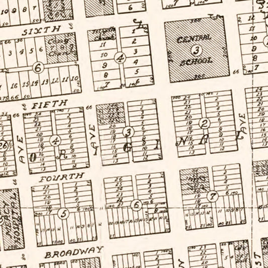 Vintage Map of Williston, North Dakota, 1937