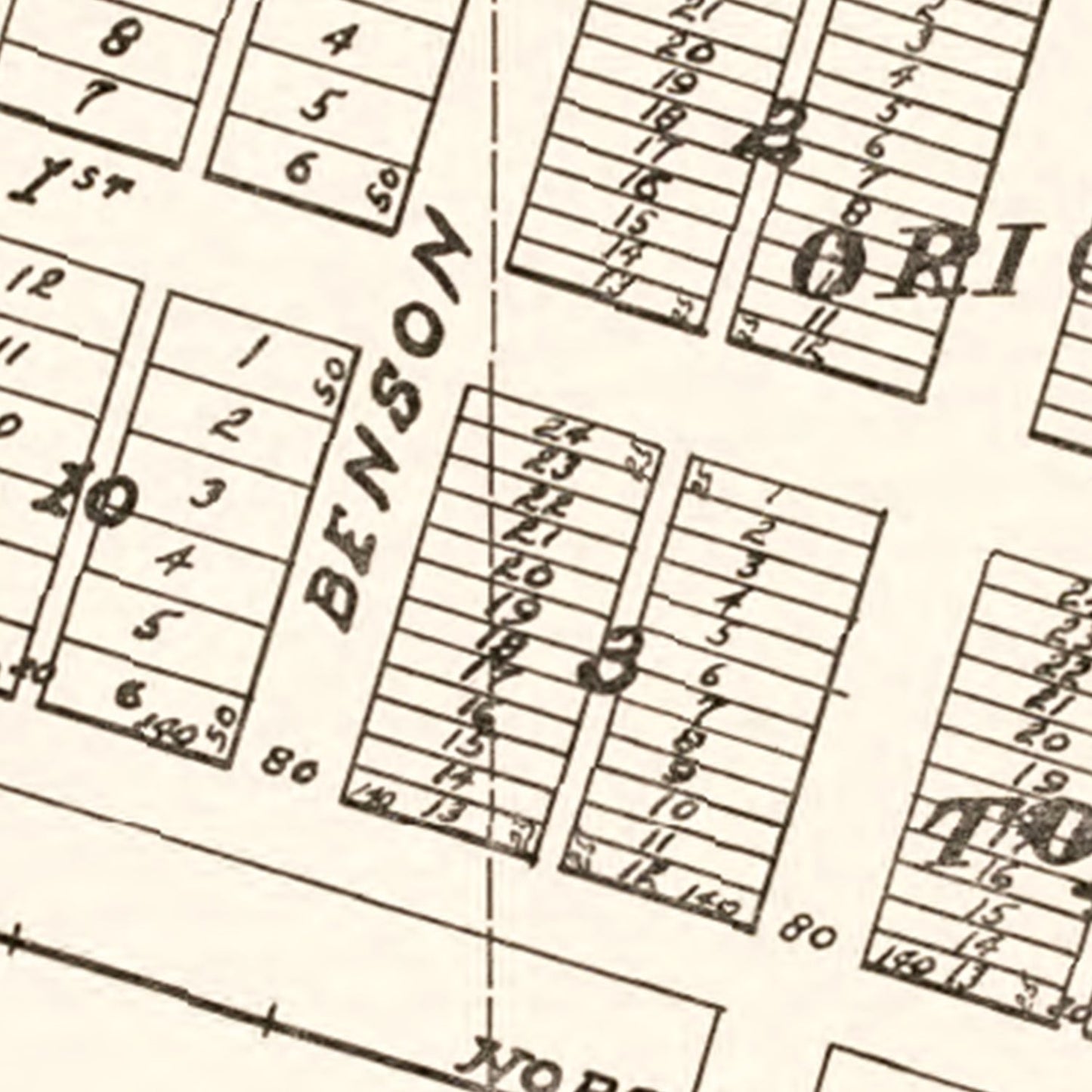 Vintage Map of Tioga, North Dakota, 1937
