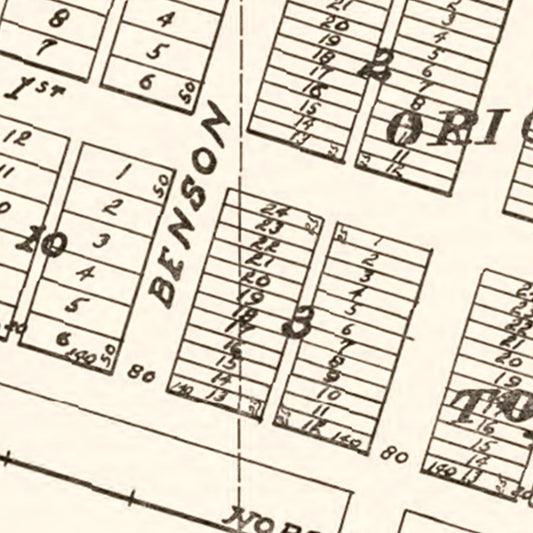 Vintage Map of Tioga, North Dakota, 1937