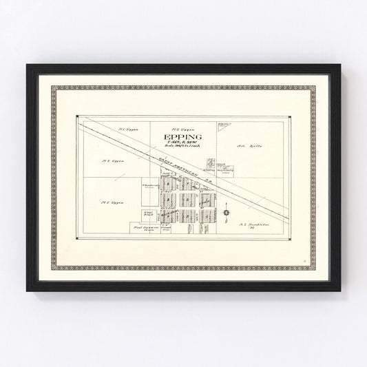 Vintage map of Epping, North Dakota, 1937
