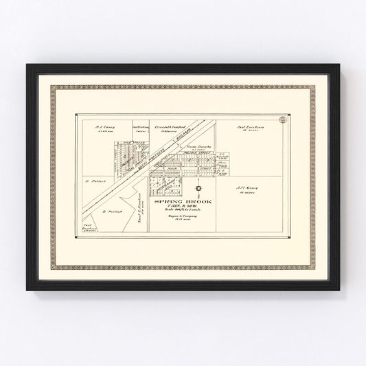 vintage map of Spring Brook, North Dakota, 1937