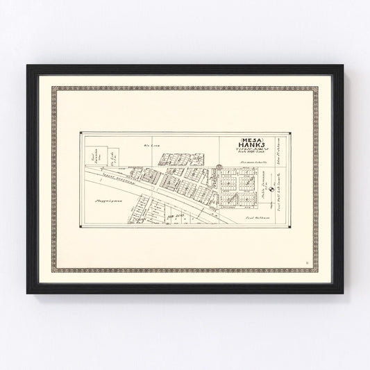 Vintage map of Hanks, North Dakota, 1937