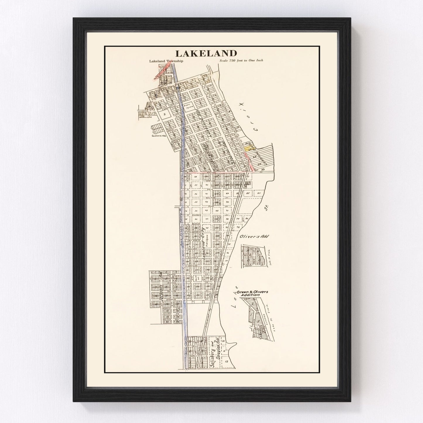 vintage map of Lakeland, Minnesota, 1938