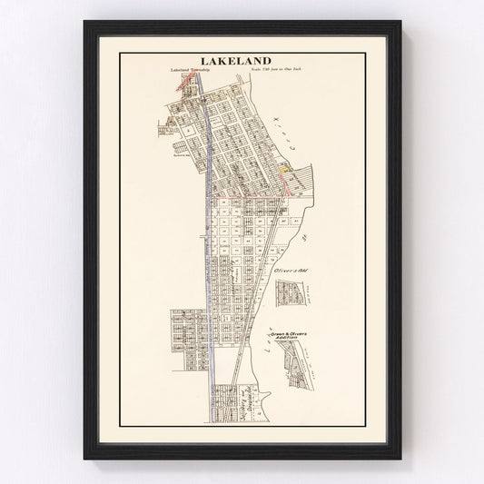 vintage map of Lakeland, Minnesota, 1938