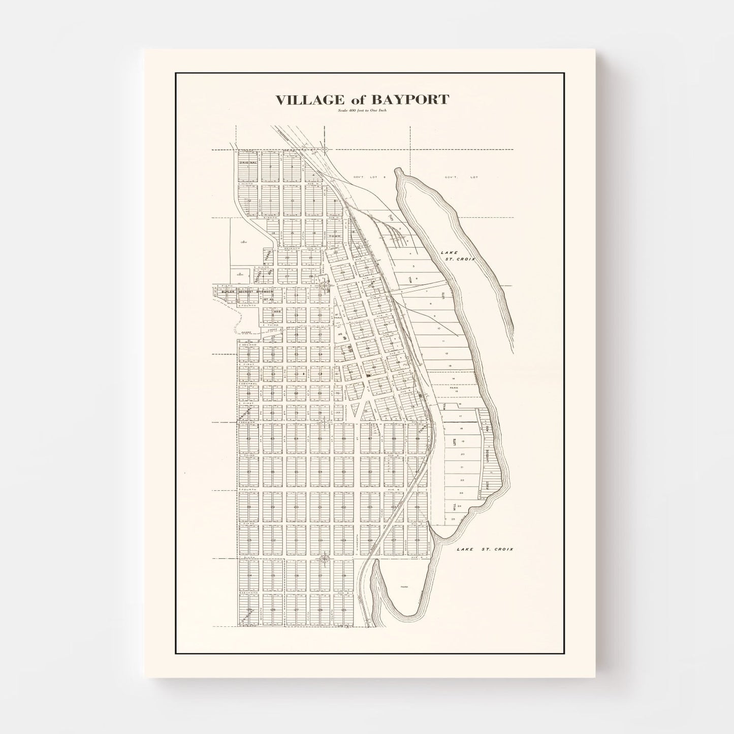 Vintage Map of Bayport, Minnesota, 1938