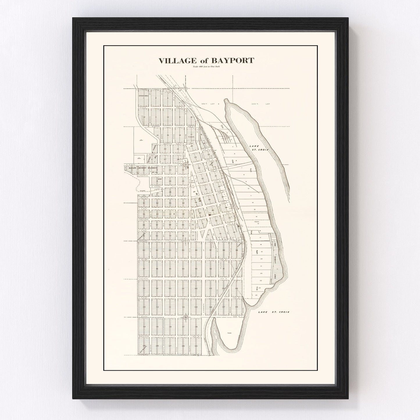 Vintage map of Bayport, Minnesota, 1938