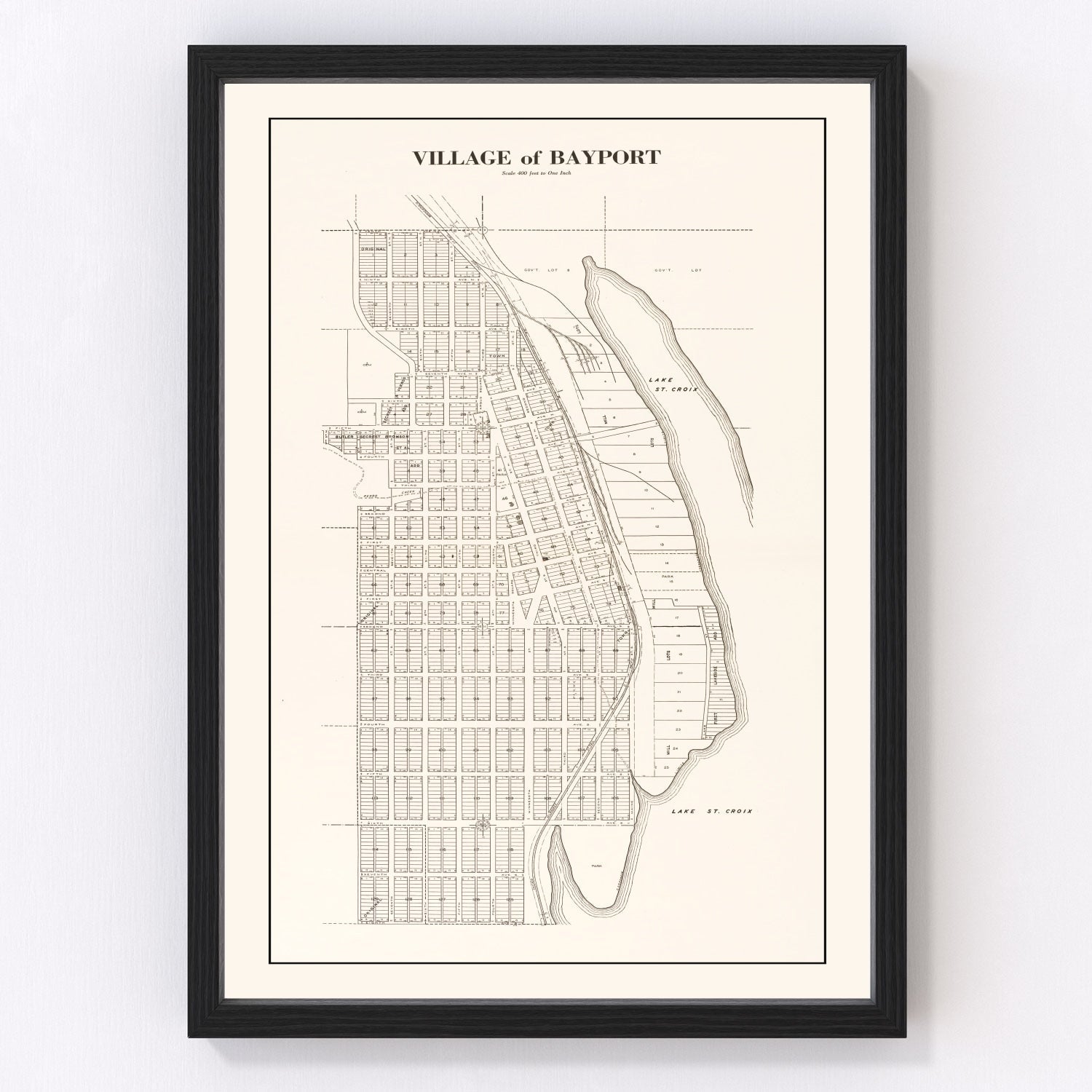 Vintage map of Bayport, Minnesota, 1938