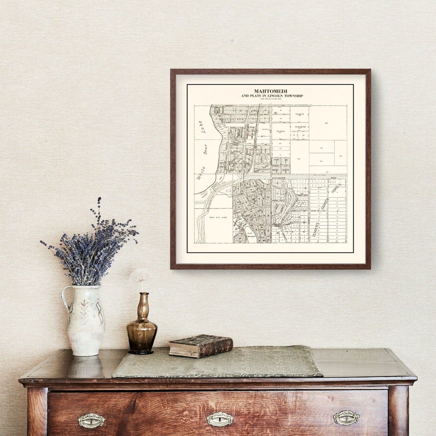 Vintage Map of Mahtomedi, Minnesota, 1938