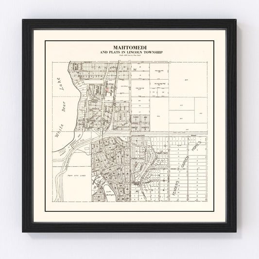 Vintage map of Mahtomedi, Minnesota, 1938