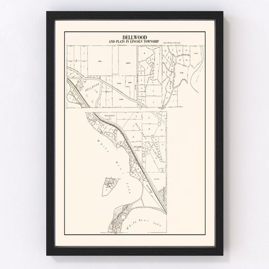 vintage map of dellwood, minnesota, 1938