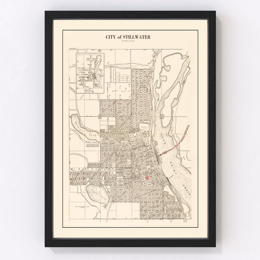 Vintage map of Stillwater, Washington County, Minnesota, 1938