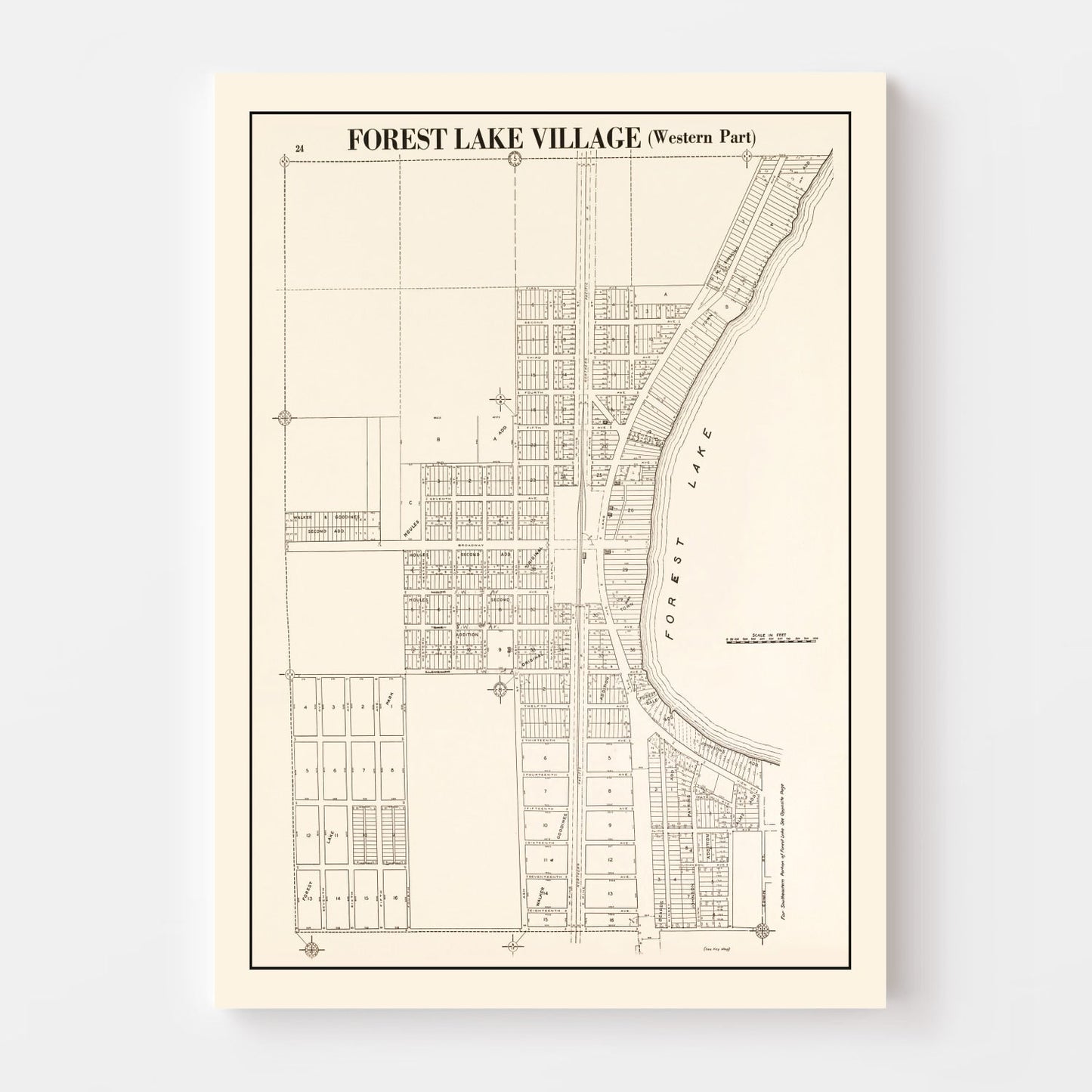 Vintage Map of Forest Lake, Minnesota, 1938
