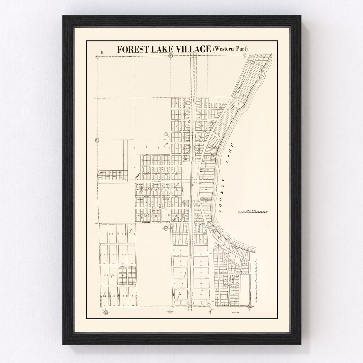 vintage map of Forest Lake, Minnesota, 1938