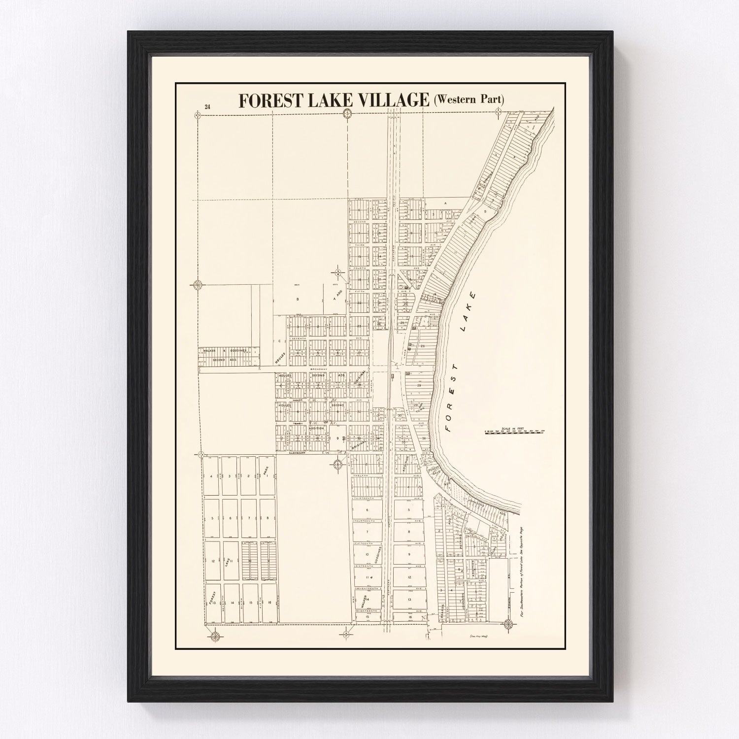 vintage map of Forest Lake, Minnesota, 1938