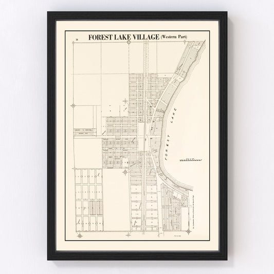 vintage map of Forest Lake, Minnesota, 1938