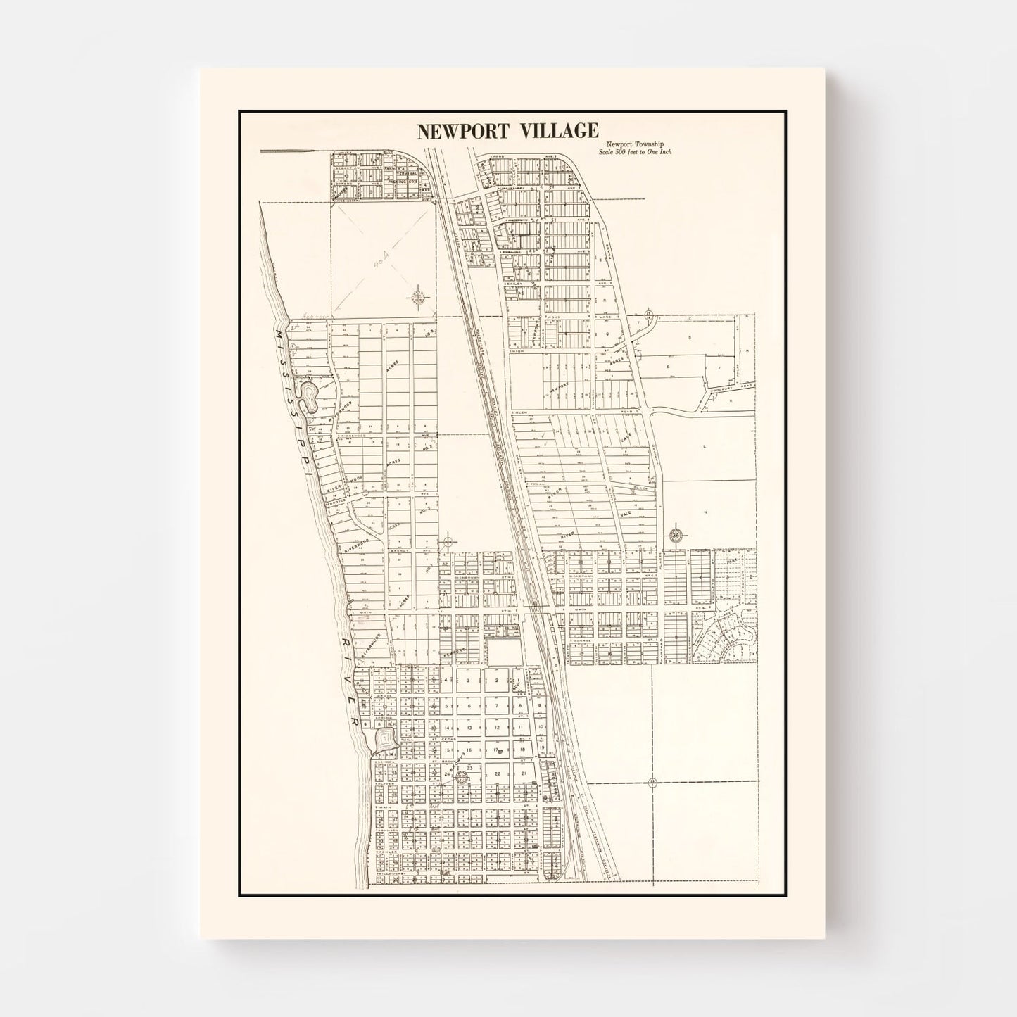 Vintage Map of Newport, Minnesota, 1938