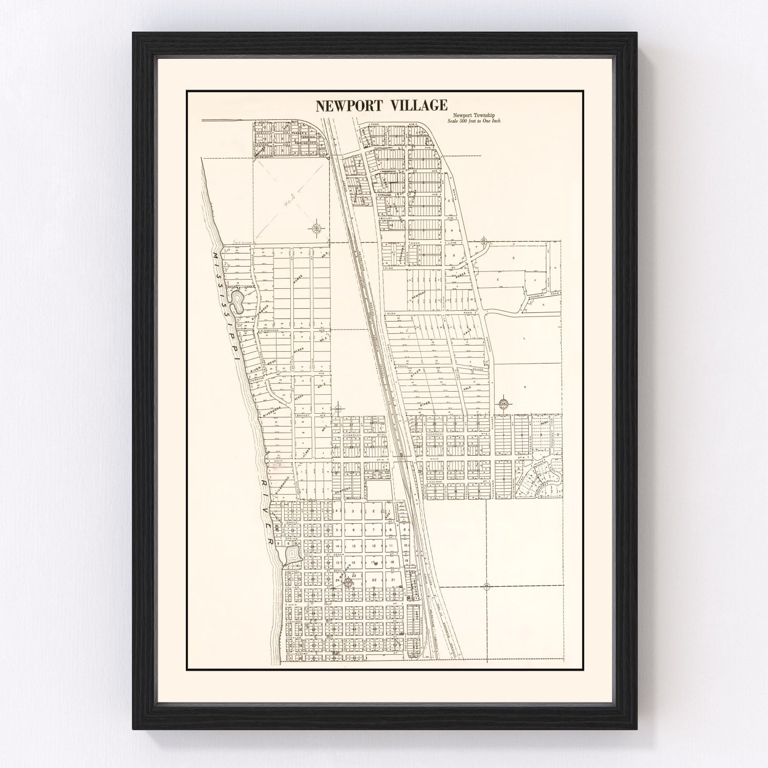 Vintage map of Newport, Washington County, Minnesota, 1938