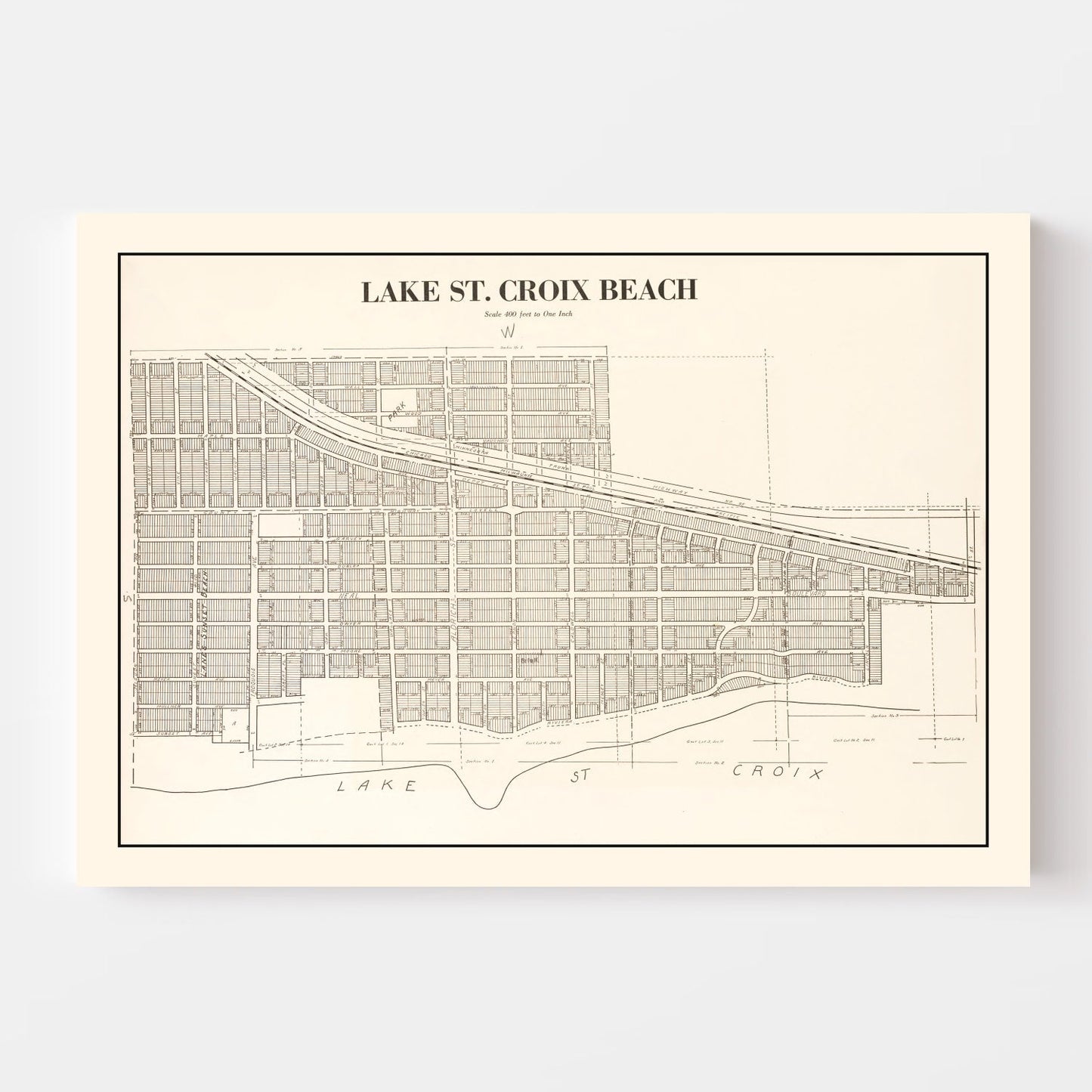Vintage Map of Lake St Croix, Minnesota, 1938