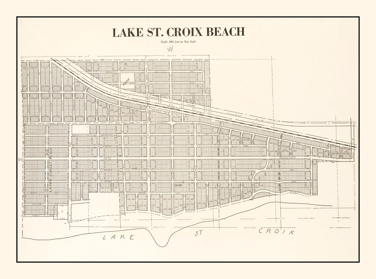 Vintage Map of Lake St Croix, Minnesota, 1938