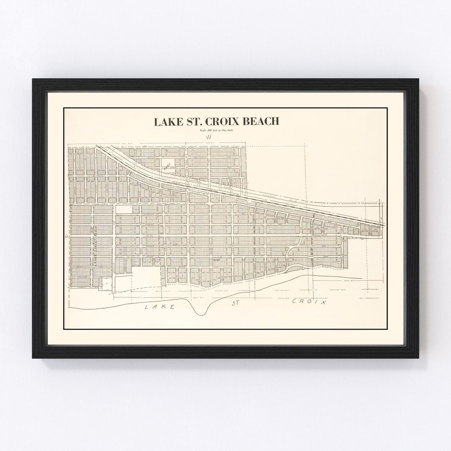 vintage map of Lake St Croix, Minnesota, 1938