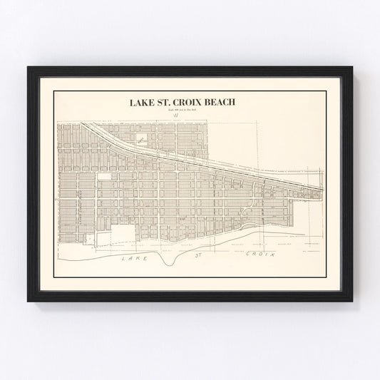 vintage map of Lake St Croix, Minnesota, 1938