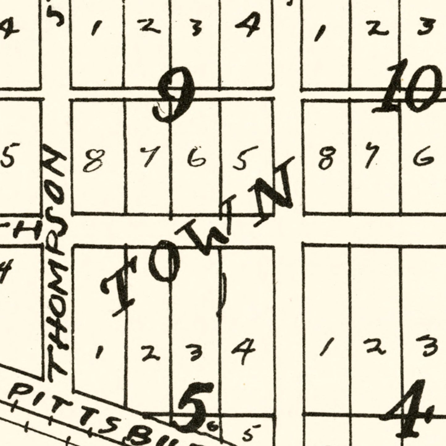 Vintage Map of Larwill, Indiana, 1939
