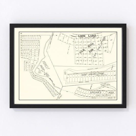 vintage map of Loon Lake, Indiana, 1939