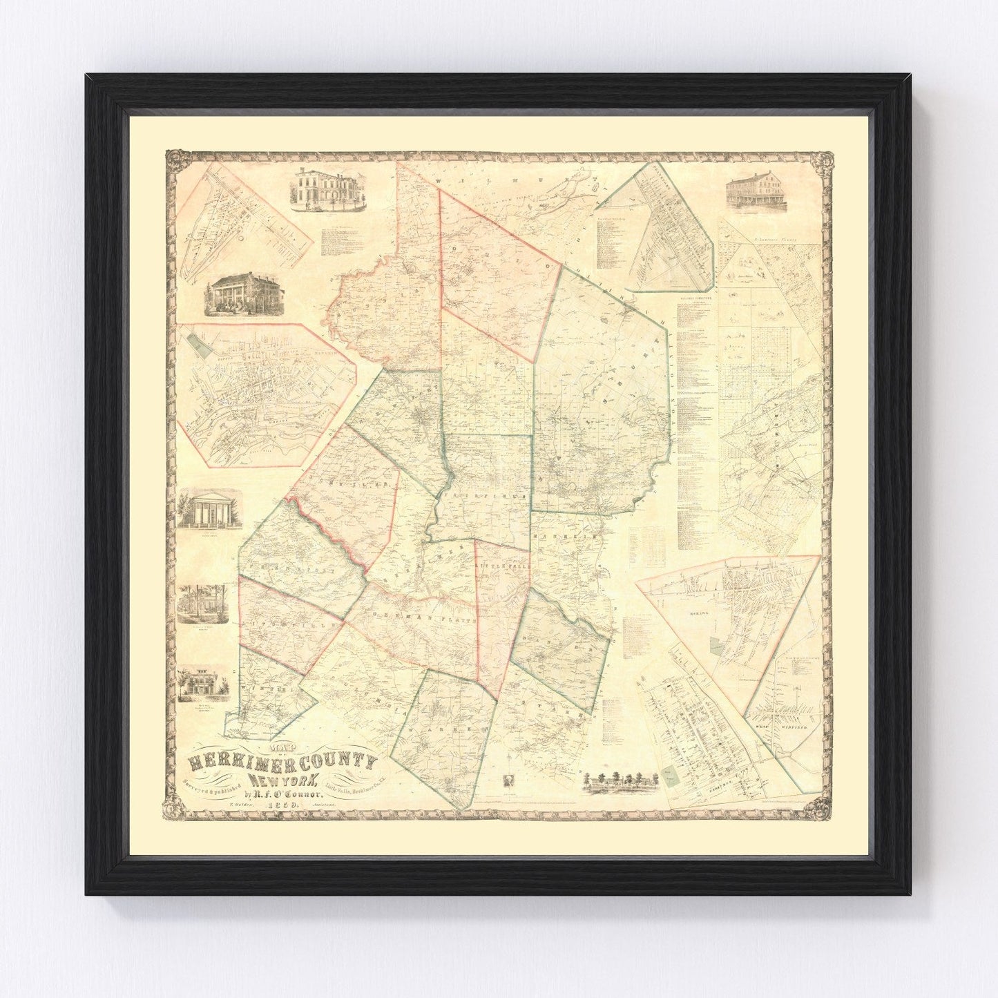 Vintage map of Herkimer County, New York, 1859