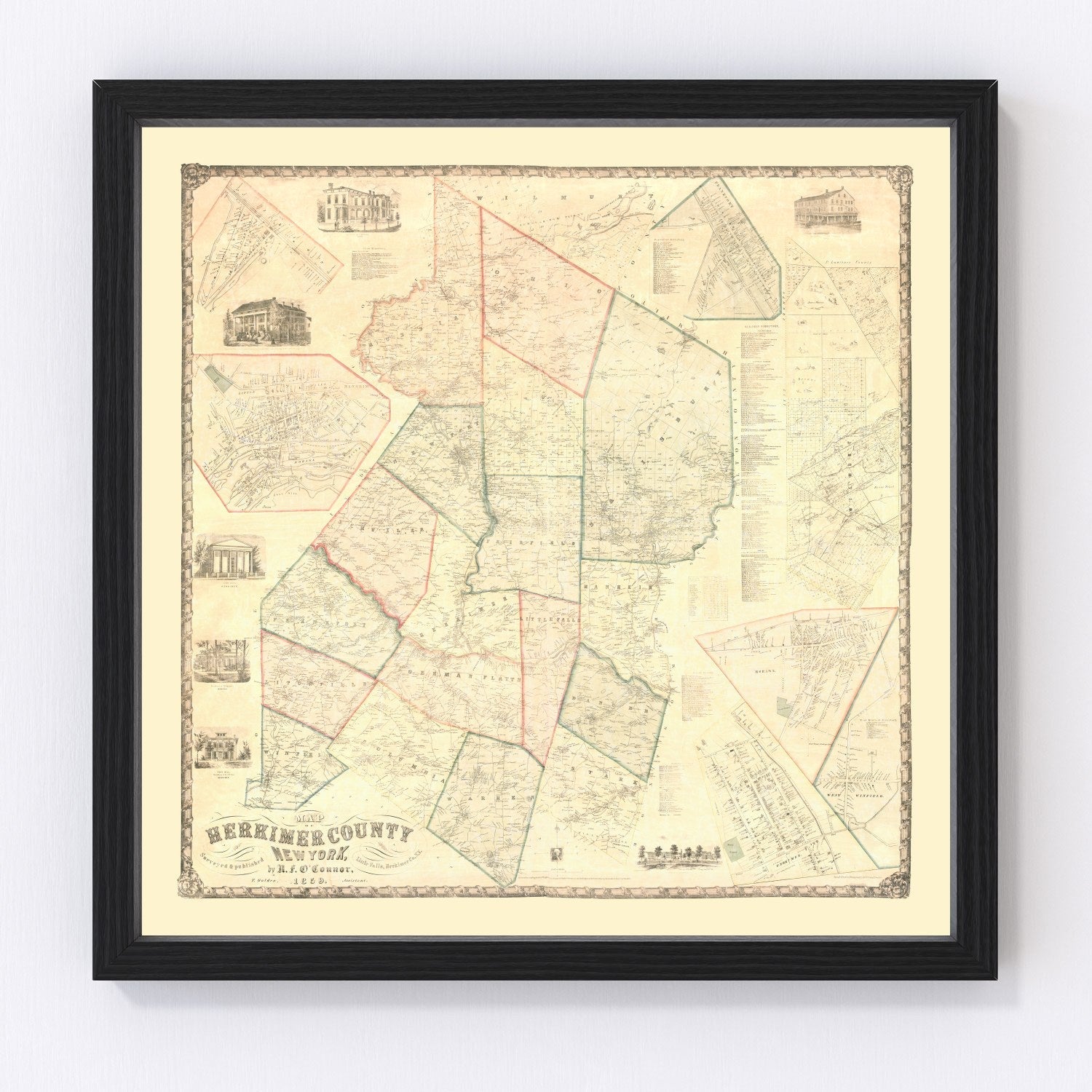 Vintage map of Herkimer County, New York, 1859