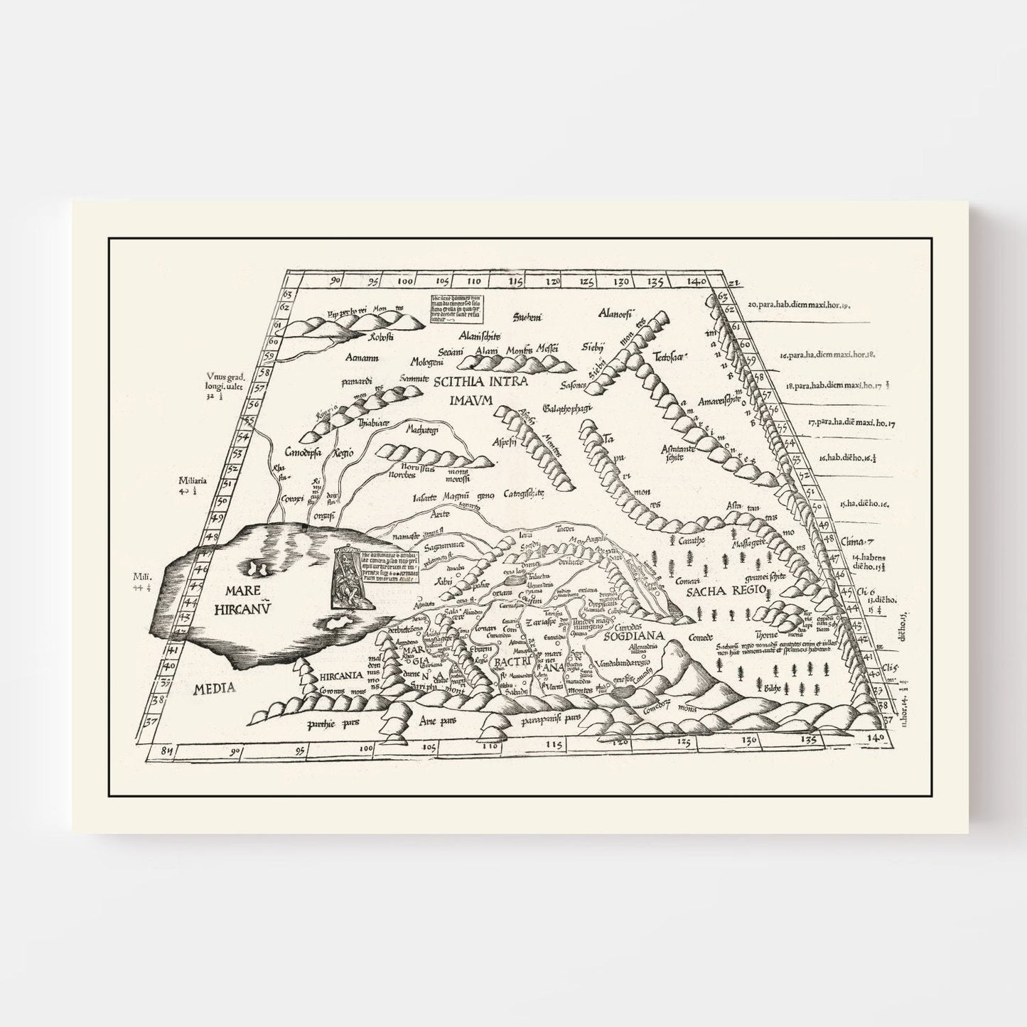 Vintage Silk Road Map, 1522