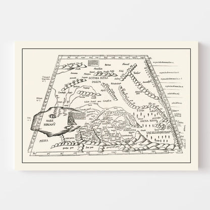 Vintage Silk Road Map, 1522
